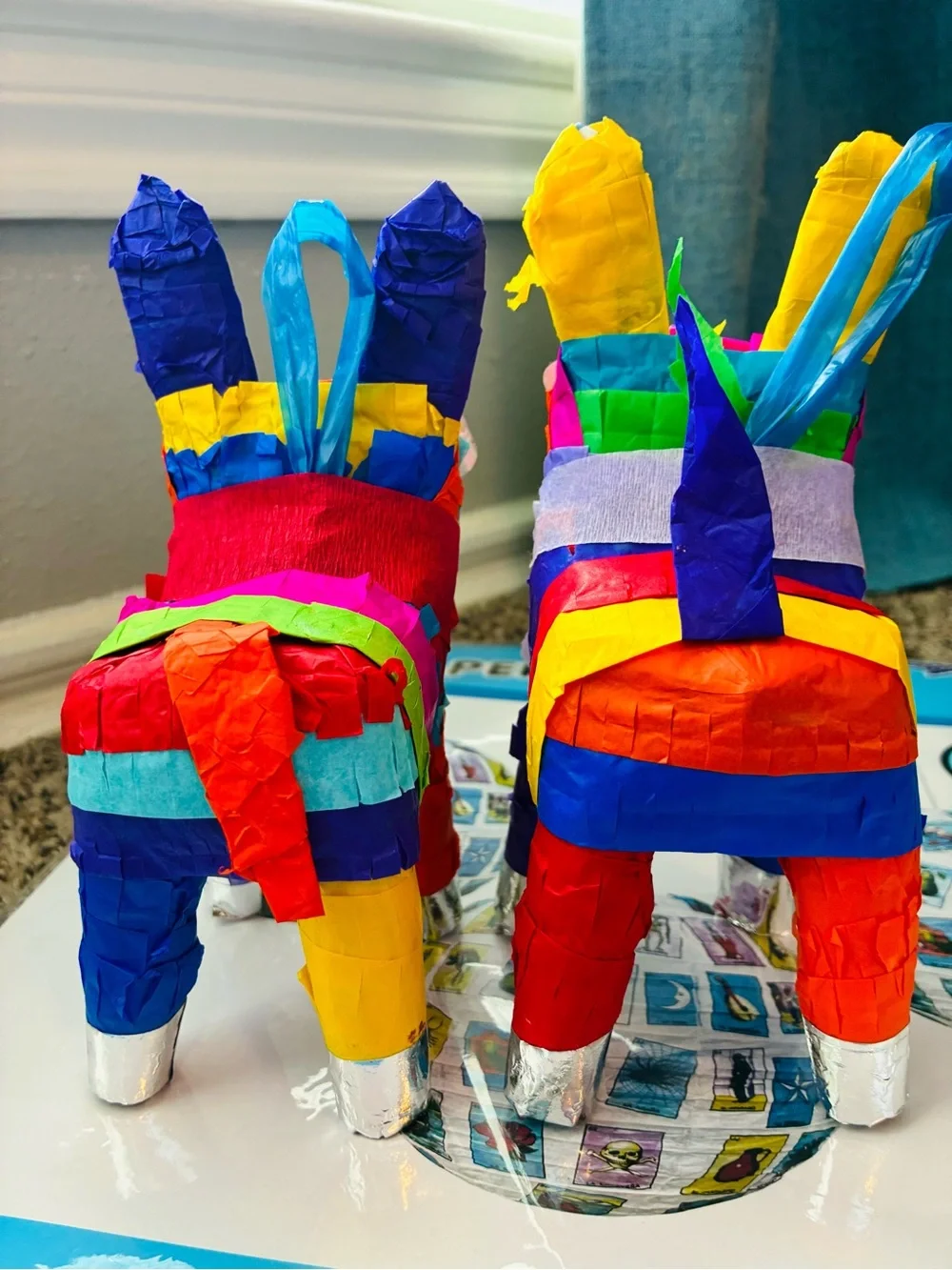 Colorful Mini Piñata Pair - Rainbow Fiesta Decor